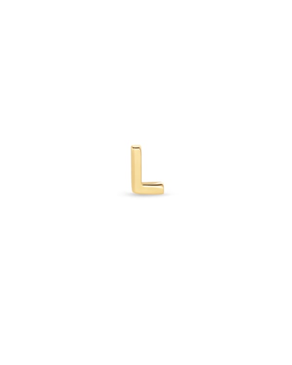 Letter L Single Stud Earring in 18k Gold Vermeil